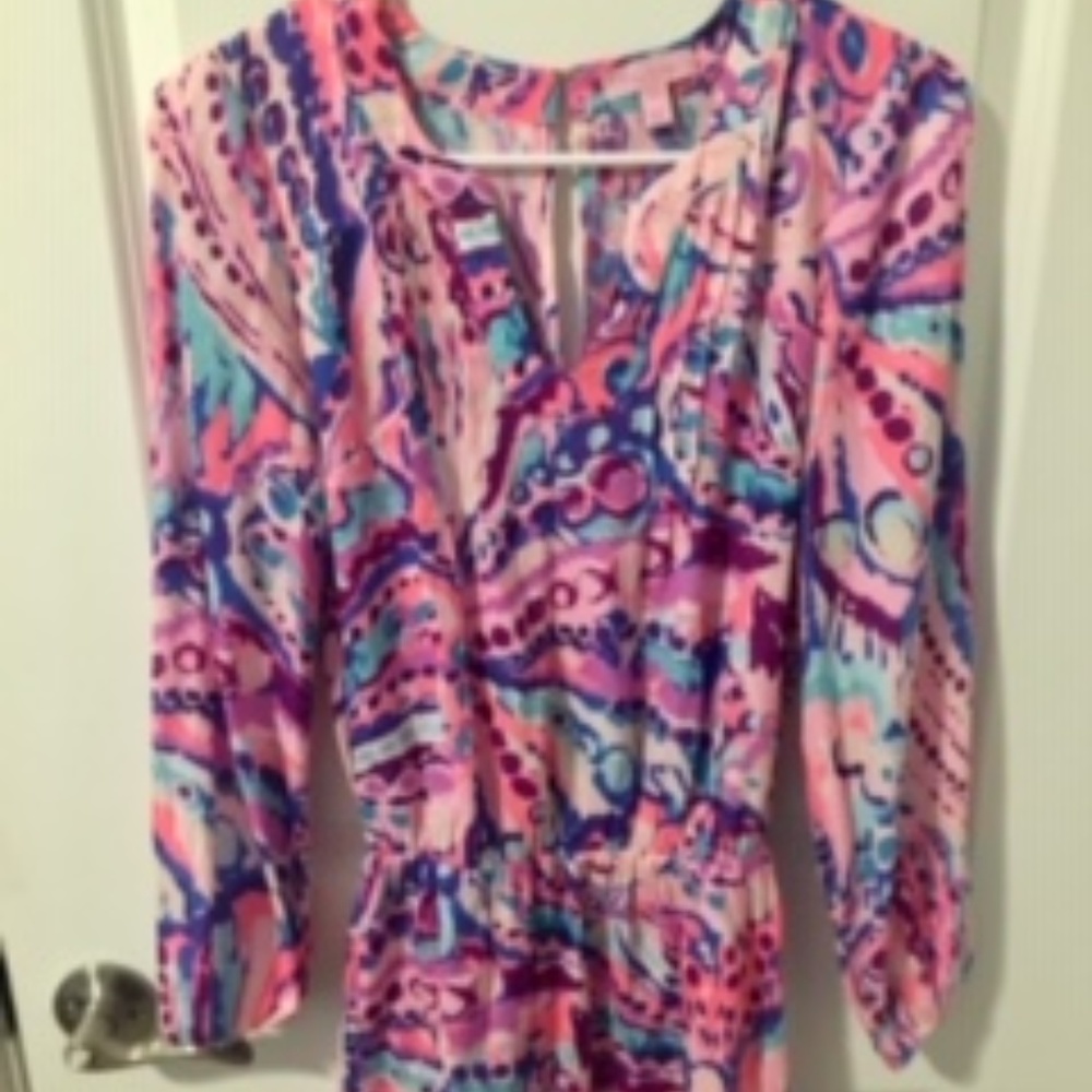 Lilly Pulitzer Colony Coral Colby Romper - DAMAGED